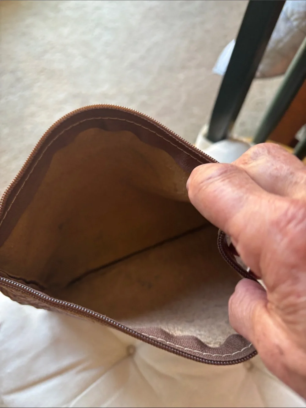 Handmade Croc-Effect Brown Leather Crossbody Bag